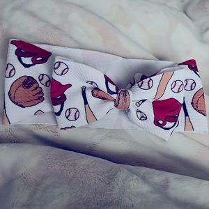 Baseball headband bow